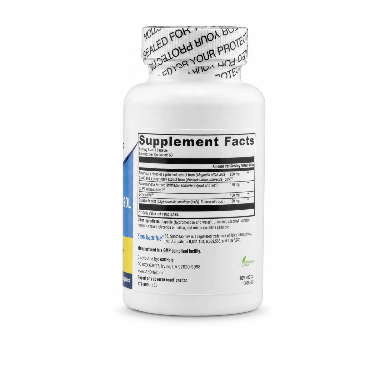 Calming Cortisol, label view 2