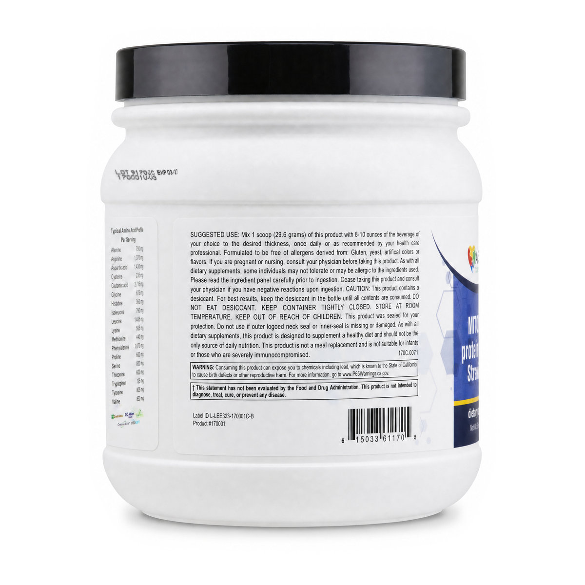 MITOboost Protein Powder Strawberry, label view 3