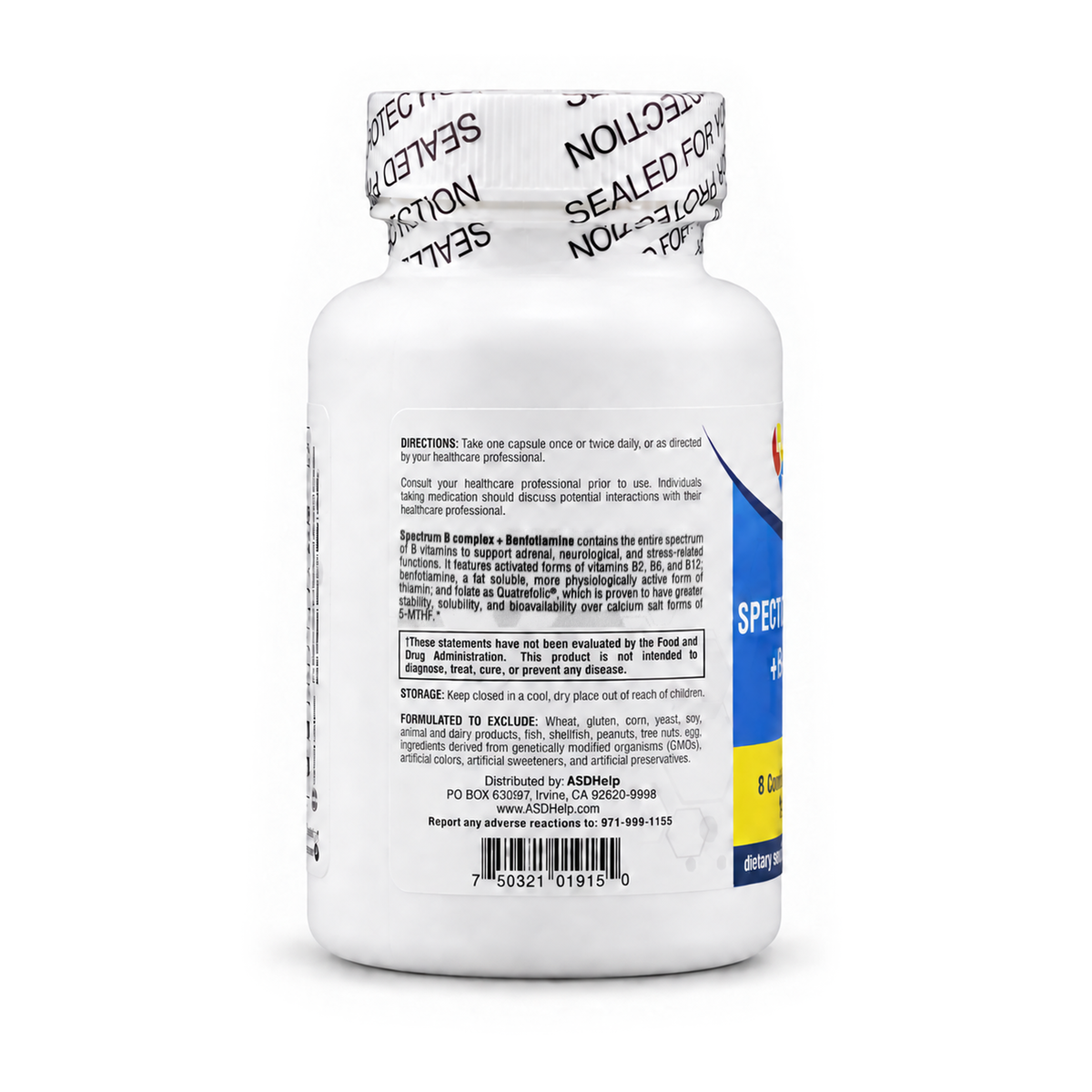 Spectrum B Complex + Benfotiamine, label view 2