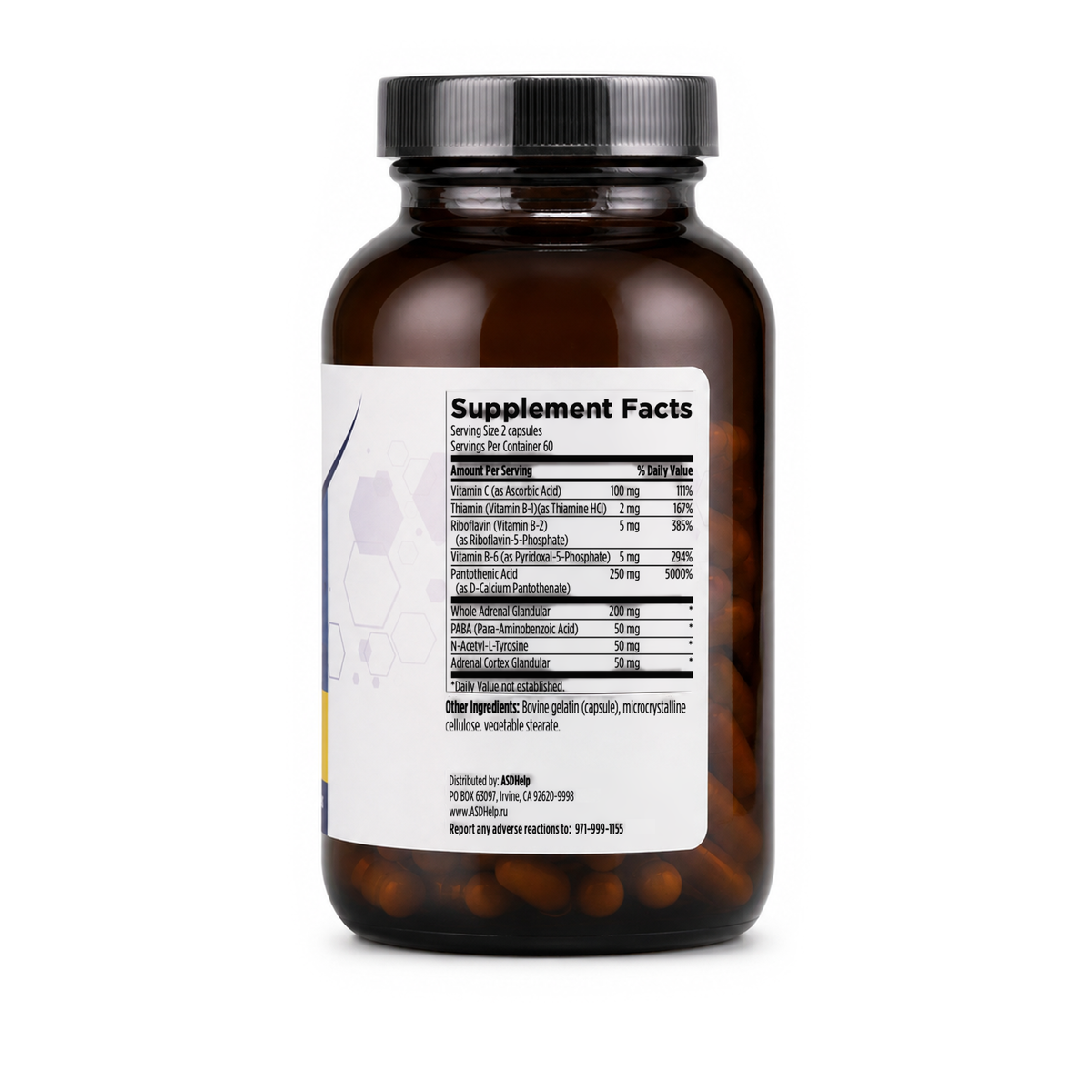 Adrenal Support, label view 1