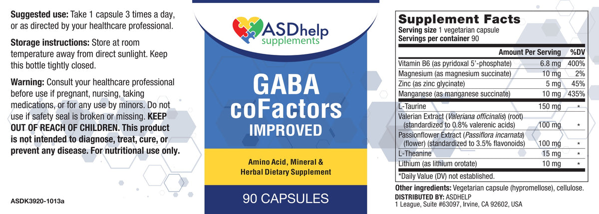 GABA Cofactors label artwork