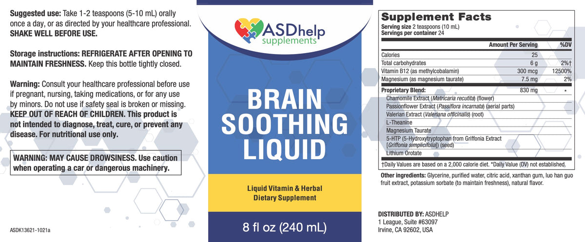 Brain Soothing Liquid label artwork