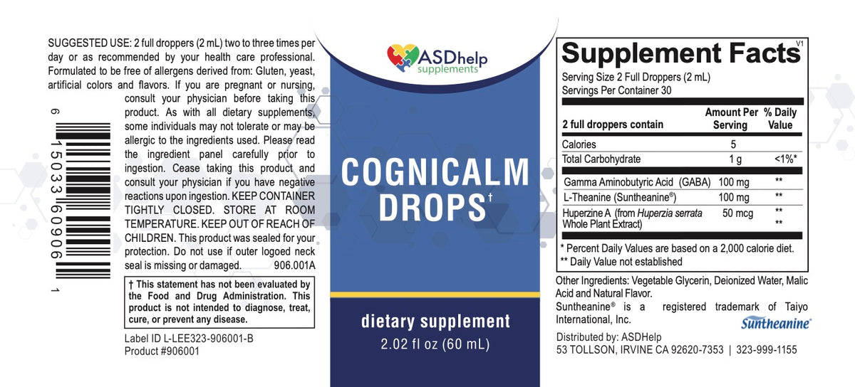 CogniCalm Drops label artwork