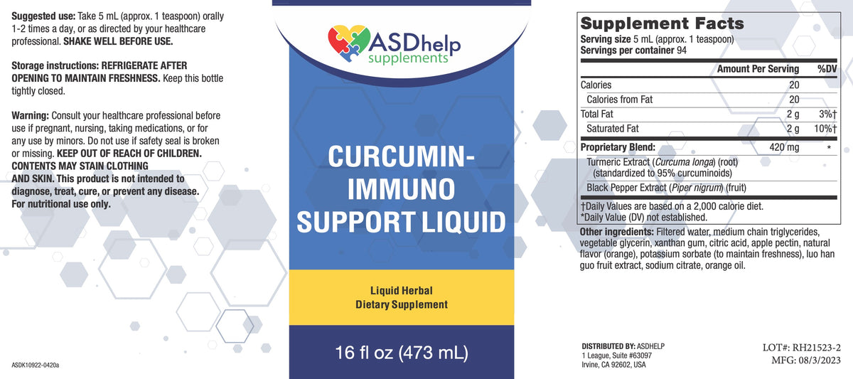 Curcumin Liquid label artwork