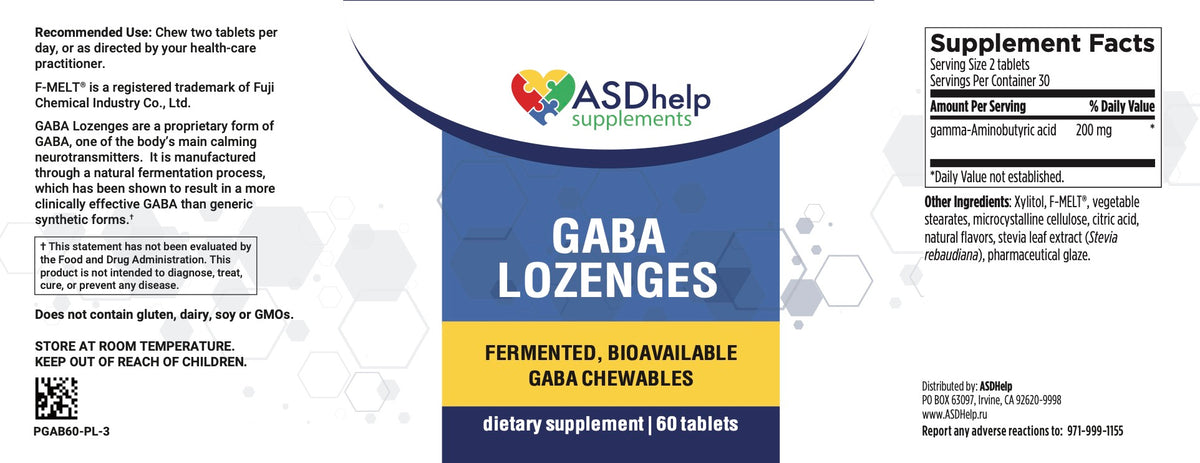 GABA Lozenges label artwork