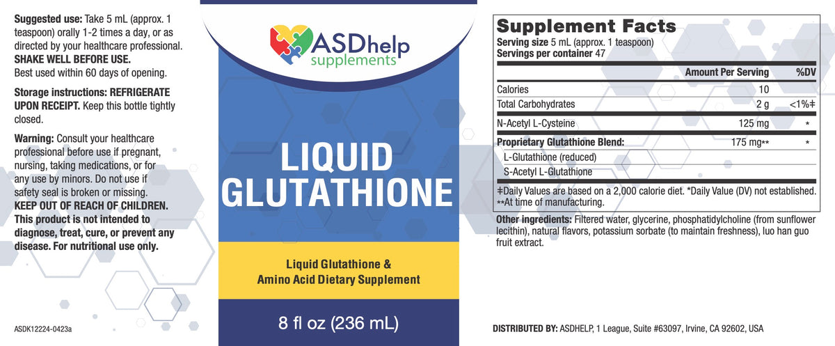 Glutathione + Liquid Formula label artwork
