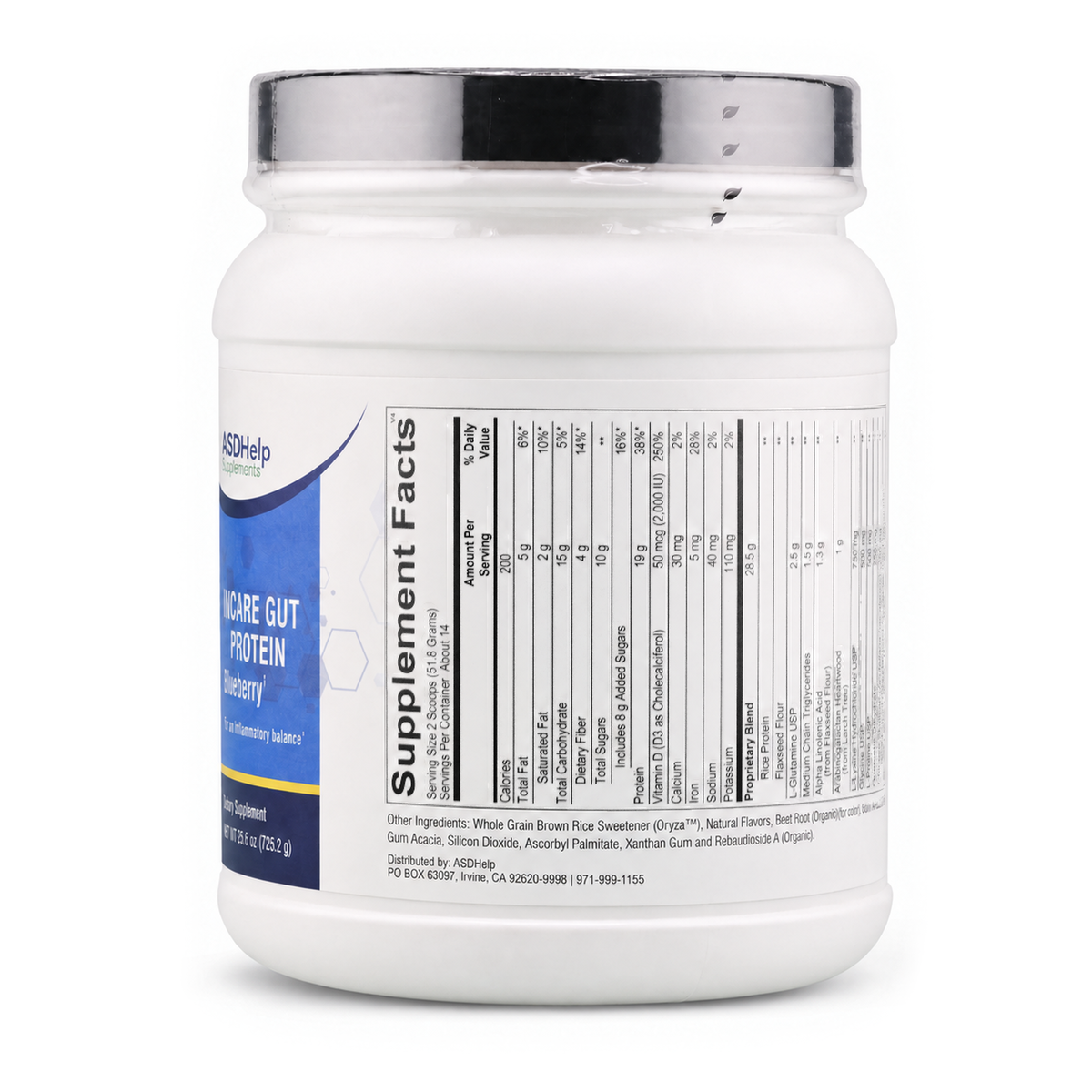 InflamaCare Gut Amino Protein Strawberry, label view 1