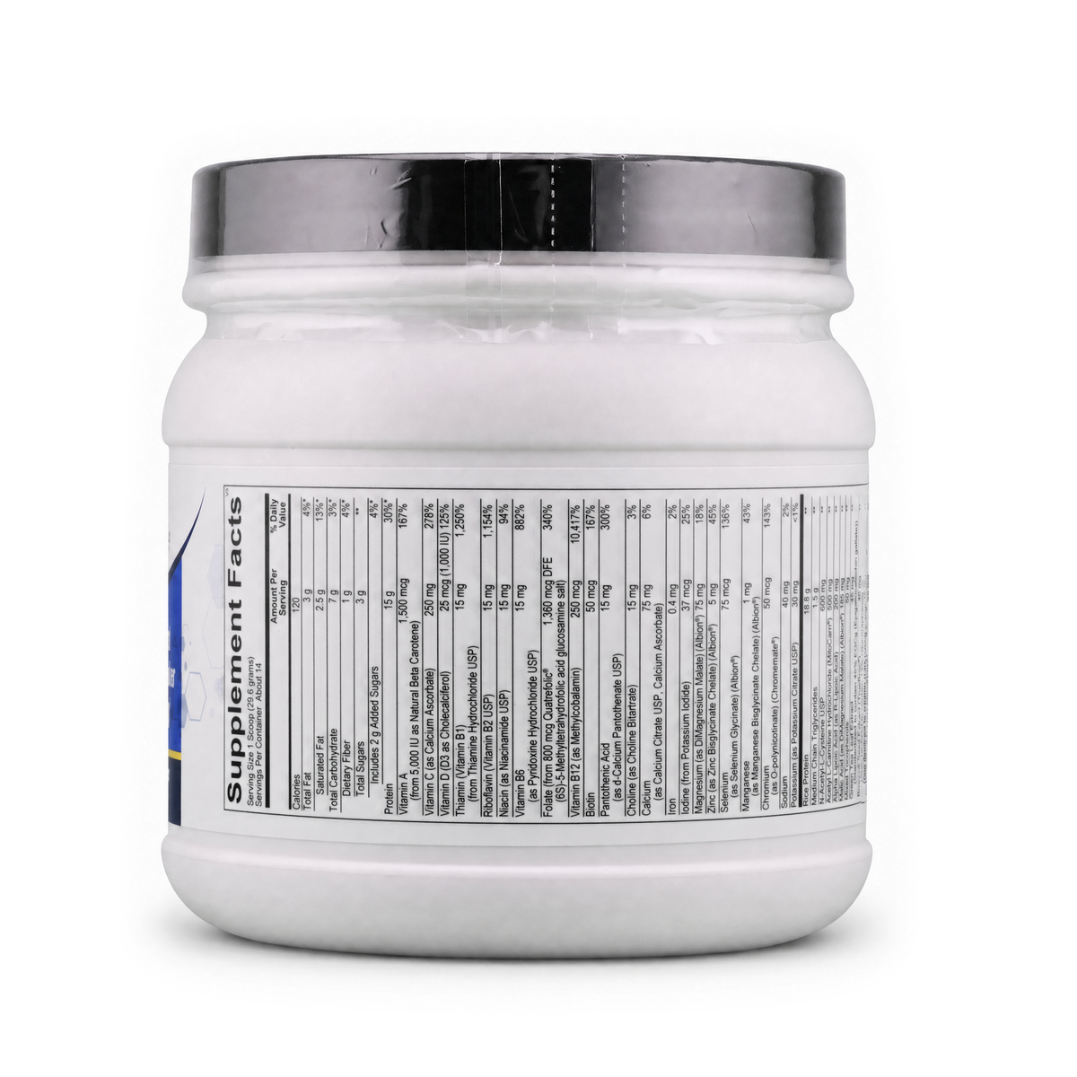 MITOboost Protein Powder Strawberry, label view 1