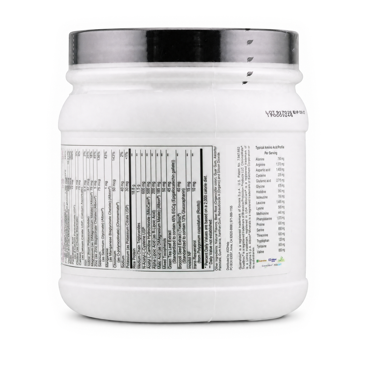 MITOboost Protein Powder Strawberry, label view 2