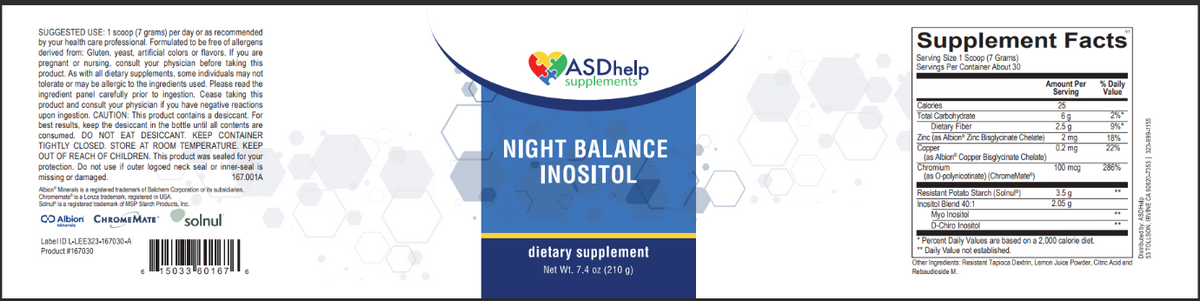 Night Balance Inositol label artwork