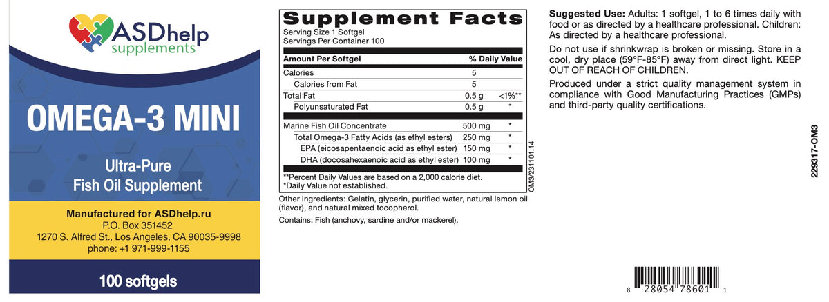 Omega-3 Mini label artwork