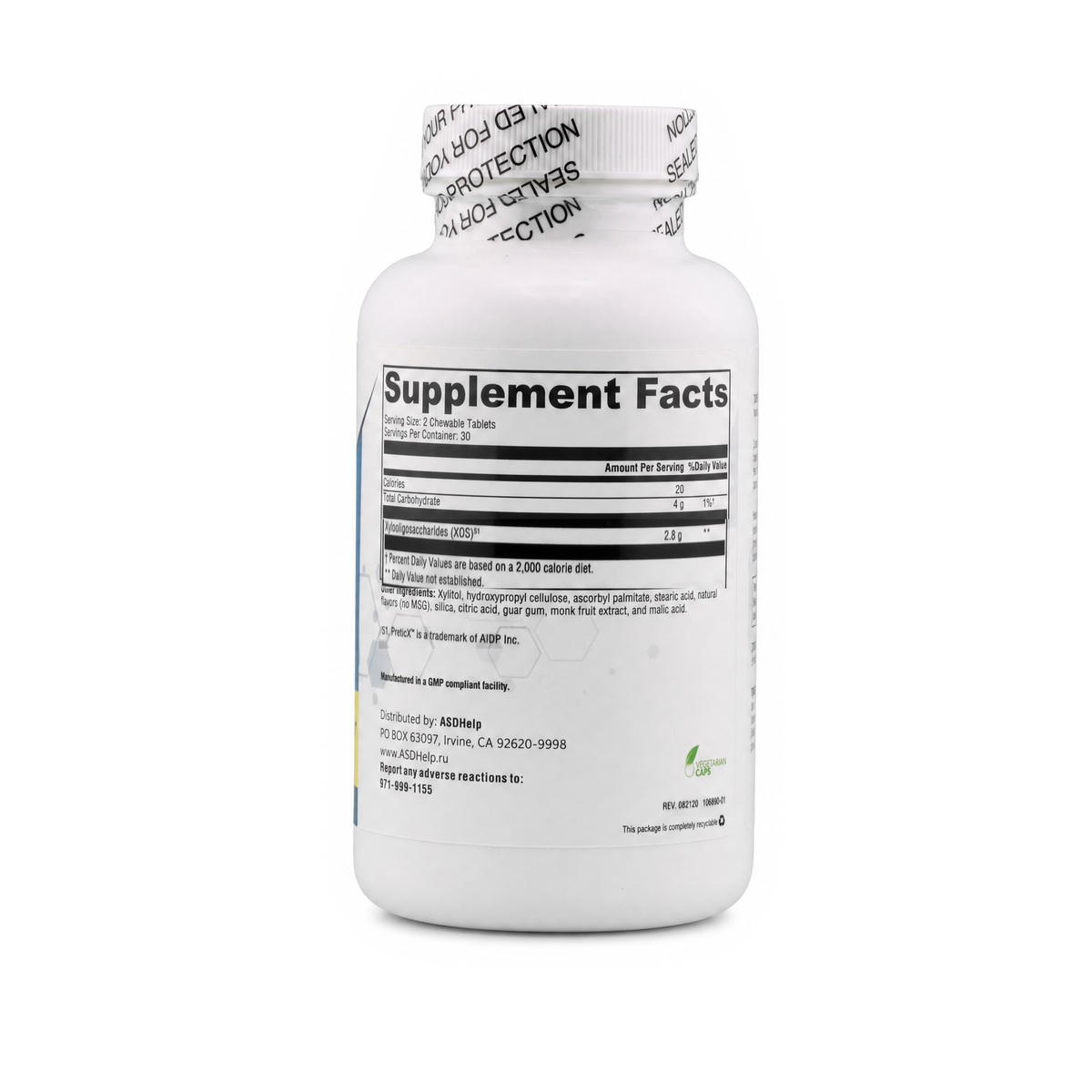 PreBio Formula XOS, label view 1
