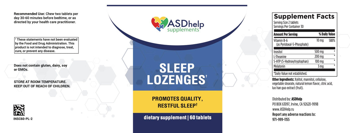 Sleep Lozenges label artwork