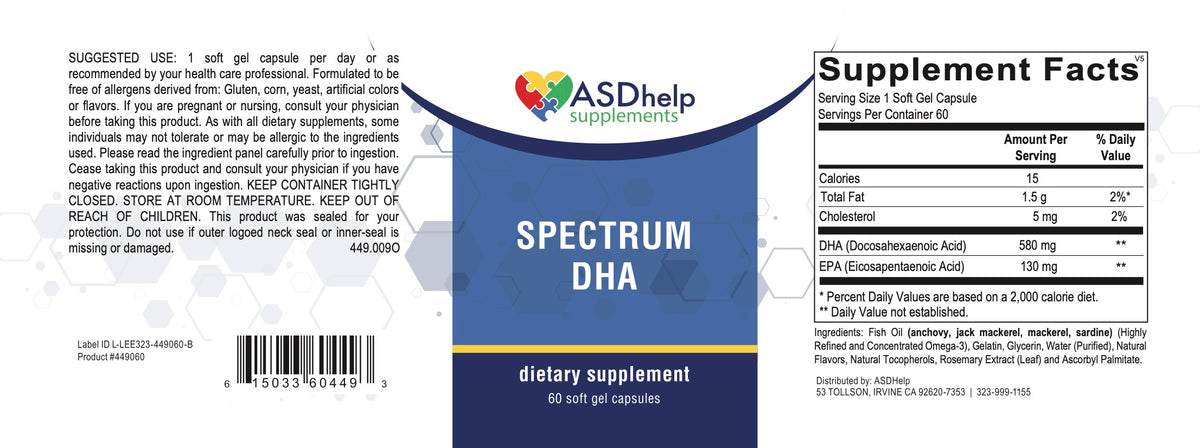 Spectrum DHA label artwork