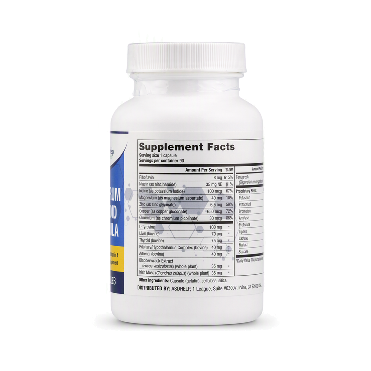 Spectrum Thyroid Formula, label view 1