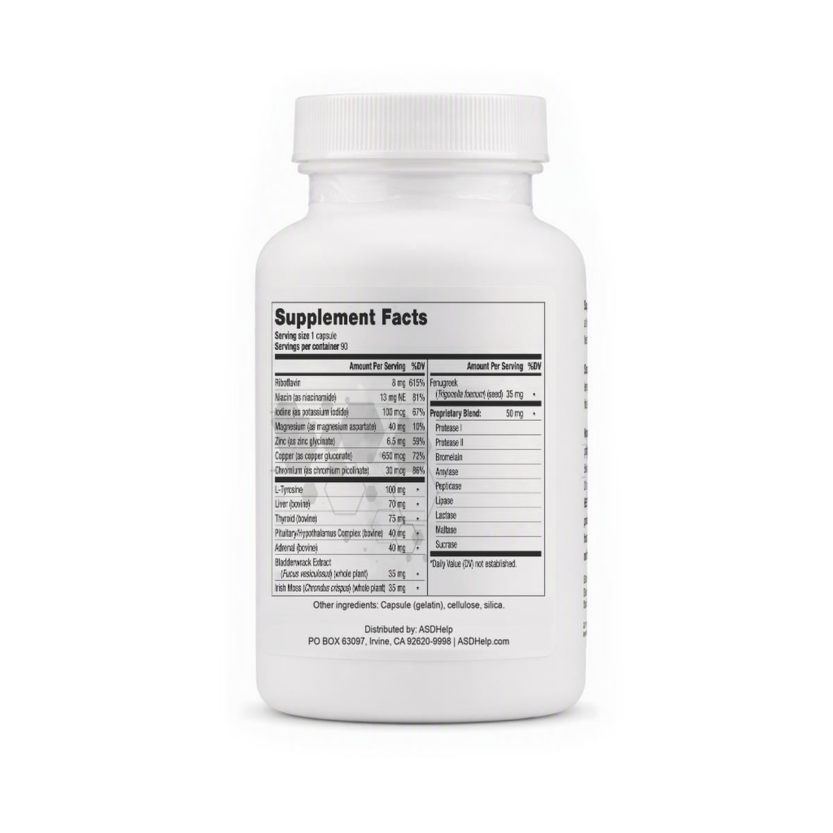 Spectrum Thyroid Formula, label view 2