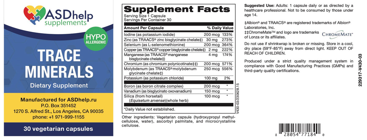 Trace Minerals label artwork