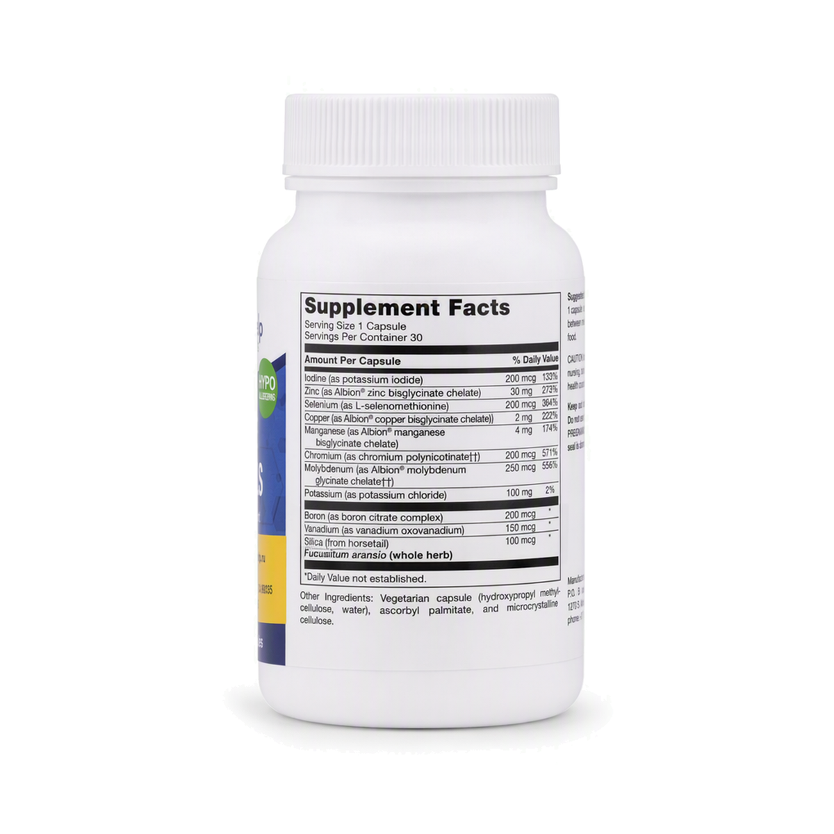 Trace Minerals, label view 1