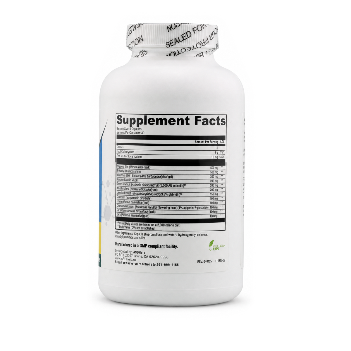 Gut Balance Capsules (Glutamine Free), label view 1